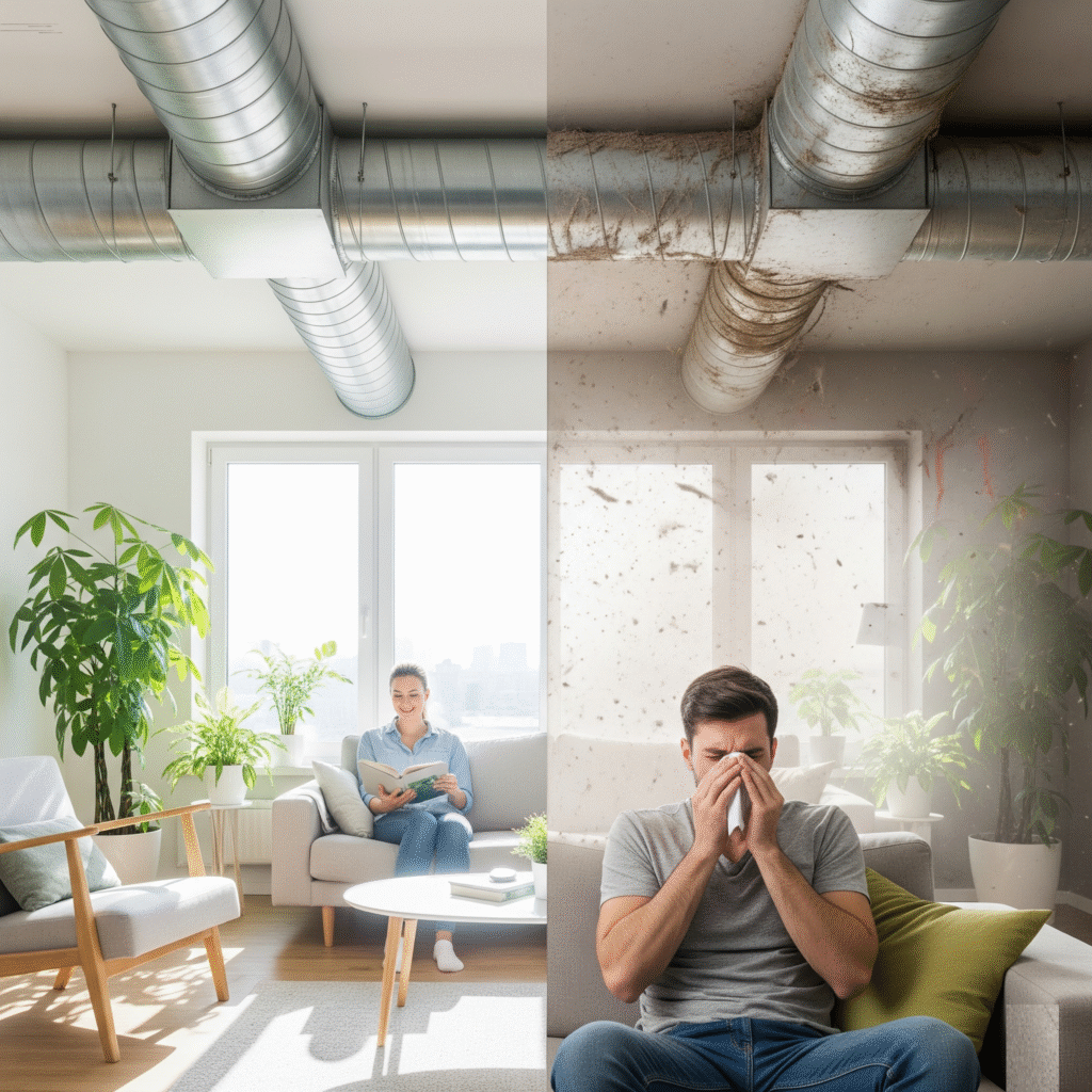 with and withou air duct